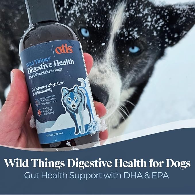 OTIS Digestive Health for Dogs | Ancenstrial and Heritage Probiotics - Intestinal Gut Health Support with DHA and EPA | Healthy Dog Supplements | 8 fl oz, Salmon oil