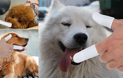 Dog Toothbrushes,Two-Finger Toothbrush Kit,360ºTeeth Cleaning for Dogs,Cats (20 Pieces)