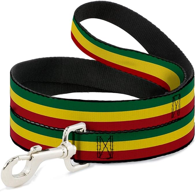 Buckle-Down Dog Leash Rasta 6 Feet Long 0.5 Inch Wide