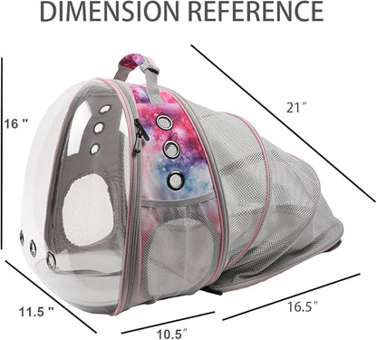 Back Expandable Cat Backpack Carrier, Fit up to 12 lbs, Space Capsule Astronaut Expandable Pet Backpack Carrier for Cat and Small Puppy, Cat Carrying Bag
