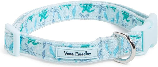 Vera Bradley Women's Recycled Lighten Up Water-repellent Adjustable Pet Collar, Tiny Turtle Dream, Small