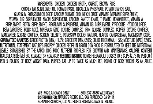 Nature's Recipe Wet Dog Food, Chicken Recipe In Broth, 2.75-Ounce Cup (Pack of 24)