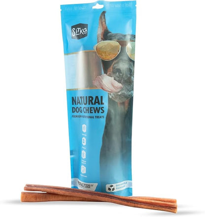 Sitka Farms Bully Sticks XL 12 inch - 12 Count - Bully Sticks Long Lasting Dental Dog Treats for All Dogs and Puppies - Single Ingredient Bully Sticks for All Chewers - No Bones or Hide