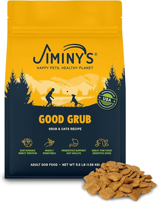 Jiminy's Good Grub Dry Dog Food, Hypoallergenic, Sensitive Stomach, 3.5lb Bag (Pack of 1)