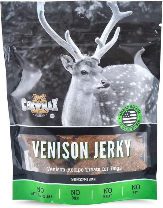 Venison Jerky Dog Treats for Dogs | Rawhide-Free, Made in USA | Healthy, Long-Lasting & Great Tasting Treat | No Artificial Colors, Satisfies Dog's Urge to Chew, 5 oz