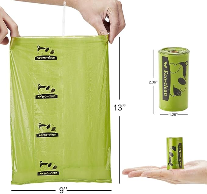 ECO-CLEAN Poop Bags Biodegradable, 16 Rolls/240 Bags, Dog Waste Bags, Unscented, Leak-Proof, Easy Tear- Off