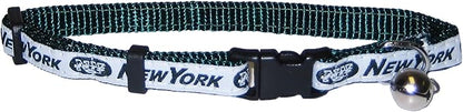NFL CAT Collar New York Jets Satin Cat Collar Football Team Collar for Dogs & Cats. A Shiny & Colorful Cat Collar with Ringing Bell Pendant