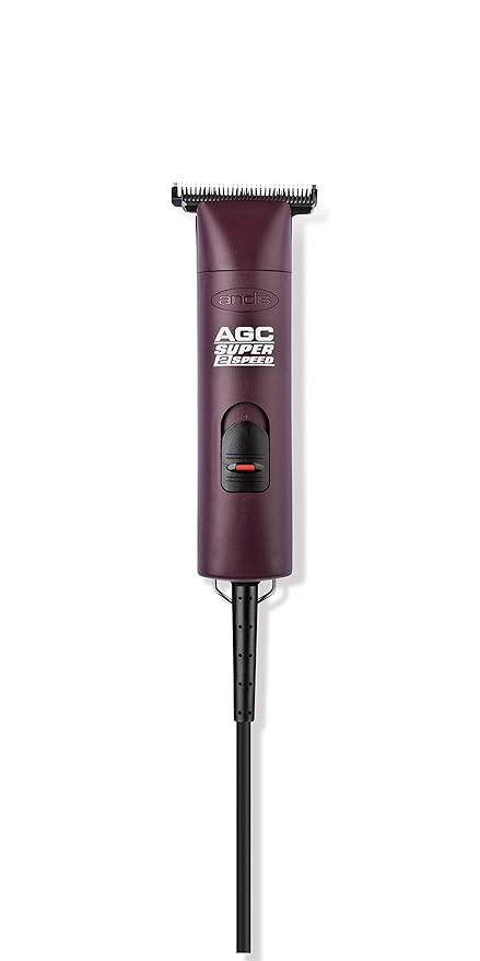 Andis – 22330, Professional AGC Super 2-Speed Horse Clipper with Detachable Blade - Cool & Quiet Running Design - Includes Ultra Edge Size T-84 Blade for Complete Horse Grooming - Burgundy