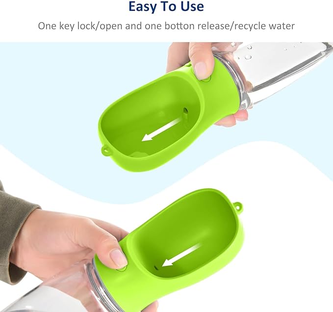 WePet Portable Dog Water Bottle with Food Container, 25 OZ + 6 OZ, Leak Proof Puppy Water Dispenser with Drinking Feeder for Pets Outdoor Walking, Hiking, Travel, Food Grade Plastic
