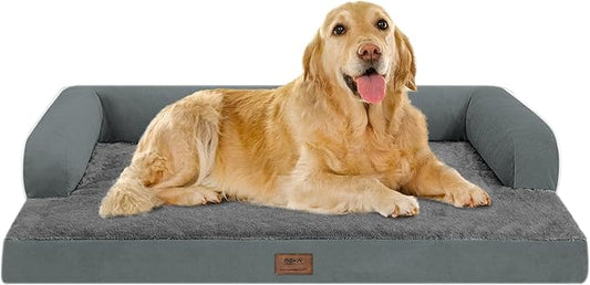Large Dog Bed Orthopedic Washable - Beds Bolster - Extra XL XLarge Big Dogs - Memory Foam Couch Sofa - Waterproof with Removable Cover