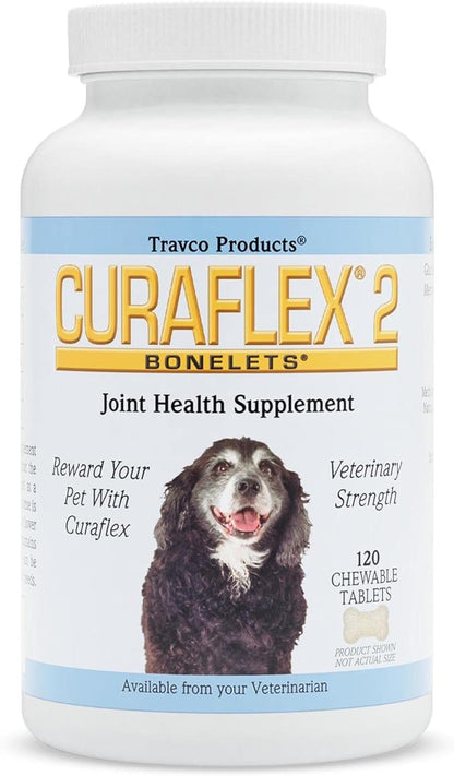 Nutramax Curaflex 2 Joint Health Supplement for Dogs, 120 Chewable Tablets