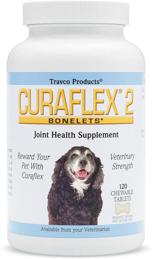 Nutramax Curaflex 2 Joint Health Supplement for Dogs, 120 Chewable Tablets