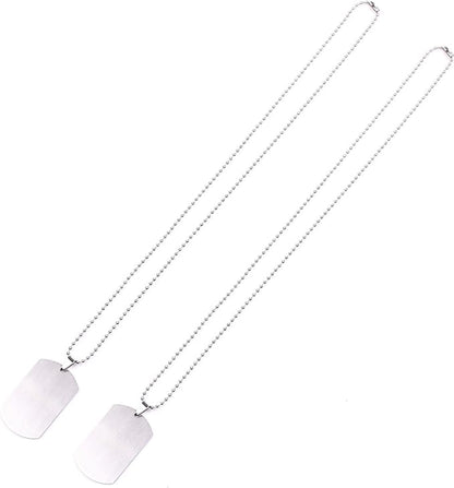 Cosmos 2 Pcs Military Dog Tags Dog ID Tags with 23.5 Inch Nickel Plated Steel Ball Chains