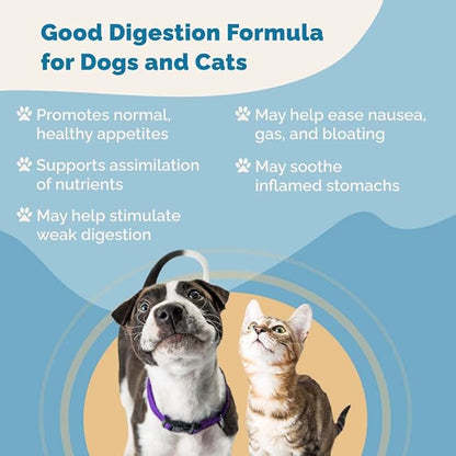 Good Digestion Formula Digestive Aid for Dogs & Cats | Naturally Promotes Healthy Digestion in Pets | Herbal Formula Safely Helps to Soothe Stomach & Digestive Tract Inflammation | by Prana Pets