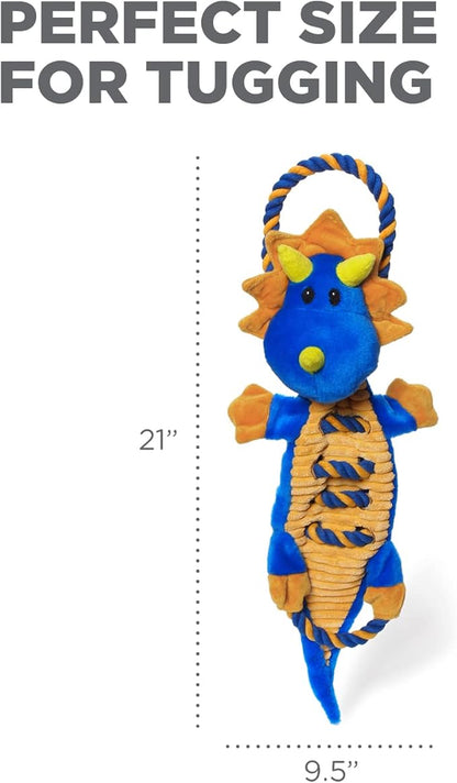 Outward Hound Ropes-A-Go-Go Dragon Interactive Plush Squeaky Dog Tug Toy