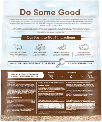 Open Farm Freeze Dried Raw Dog Food, Humanely Raised Meat Recipe with Non-GMO Superfoods and No Artificial Flavors or Preservatives (22 Ounce (Pack of 1), Pasture Raised Lamb)