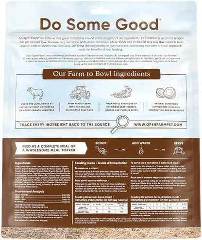 Open Farm Freeze Dried Raw Dog Food, Humanely Raised Meat Recipe with Non-GMO Superfoods and No Artificial Flavors or Preservatives (22 Ounce (Pack of 1), Pasture Raised Lamb)