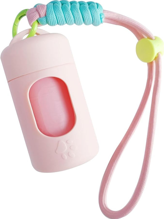 A&H ZIER Poop Bags Holder with Portable Colorful Lanyard, Soft-touch Dog Poop Bags Dispenser Dog Waste Bags, Compatible with any Dog Walking Accessories
