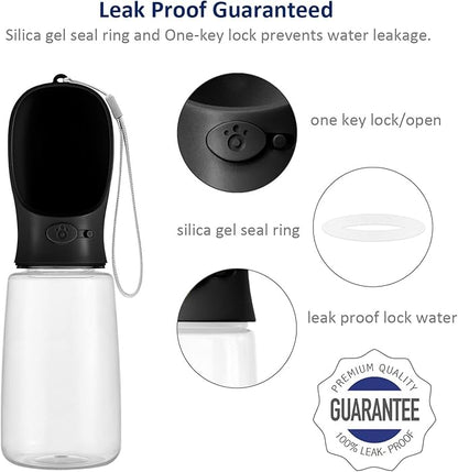 WePet Portable Dog Water Bottle with Food Container, 25 OZ + 6 OZ, Leak Proof Puppy Water Dispenser with Drinking Feeder for Pets Outdoor Walking, Hiking, Travel, Food Grade Plastic