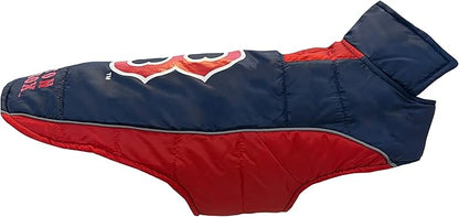 MLB Boston Red Sox Puffer Vest for Dogs & Cats, Size Medium. Warm, Cozy, and Waterproof Dog Coat, for Small and Large Dogs/Cats. Best MLB Licensed PET Warming Sports Jacket