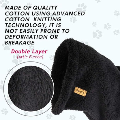 Adjustable Dog Noise Cancelling Ear Muffs Noise Protection - No Flap Ear Wraps for Dogs - Snoods Dog Headband Ear Covers for Anxiety Relief, Thunderstorms, Fireworks & Grooming (Black, Large)