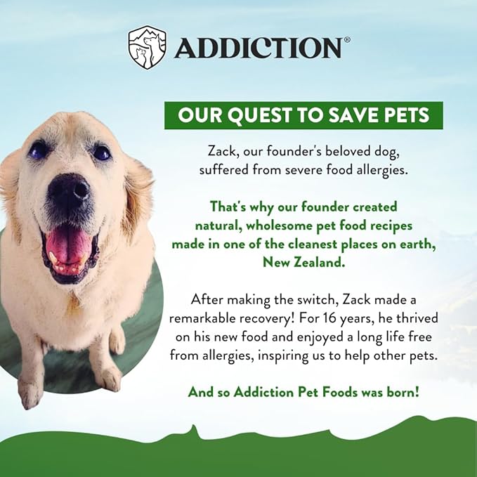 Addiction Zen Vegetarian Dry Dog Food, Rich in Isoflavones and Antioxidants, Vegetarian Dog Food, Crafted in New Zealand, for All Dog Life Stages 20lb