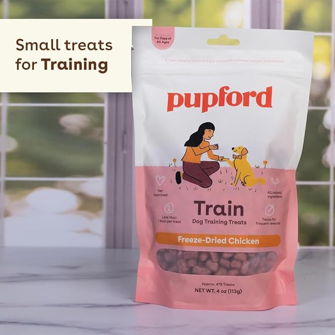 Pupford Freeze Dried Training Treats for Dogs & Puppies, 475+ Two Ingredient Bites (Chicken, 4 oz)