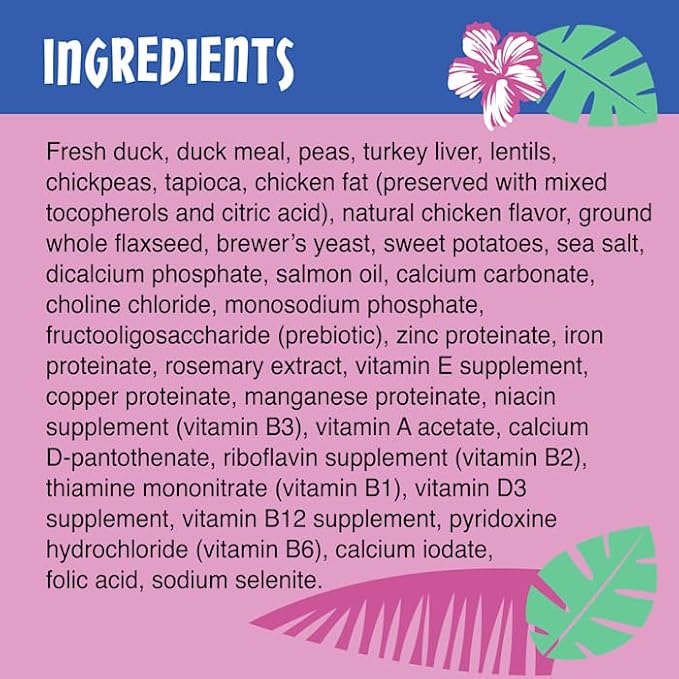 Tiki Dog Born Carnivore for Dogs, Savory Duck, Peas & Lentils Recipe, Grain Free Baked Kibble for Maximum Nutrition, For Adult Dogs and All Size Breed Dogs, 10 lbs. Bag