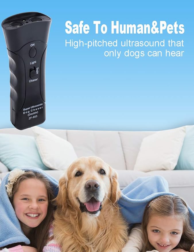 Dog Bark Deterrent,Handheld Dog Trainer and Bark Control Device with Led Light and Wrist Strap,Dog Training Tool for Safe Use Indoor Outdoor