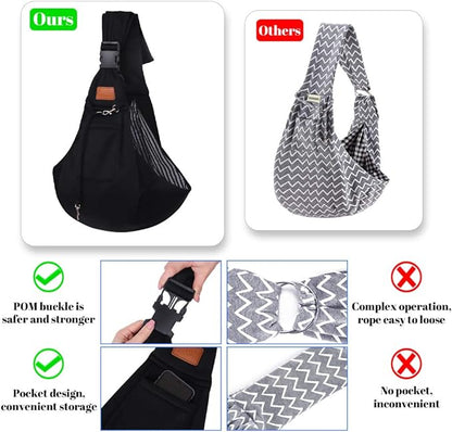 FDJASGY Small Dog Sling Cat Carrier Adjustable Strap Hands Free Reversible Pet Puppy Travel Bag Backpack for Outdoor Travel