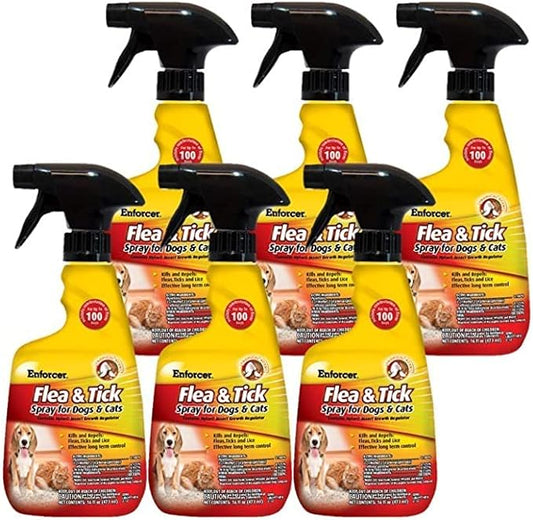 Enforcer Flea and Tick Spray - 16 Ounce (Case of 6) EFT166 - for Dogs and Cats