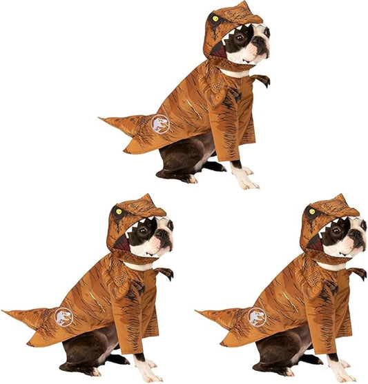 Rubie's Jurassic World T. Rex Dinosaur Pet Costume, As Shown, Medium (Pack of 3)