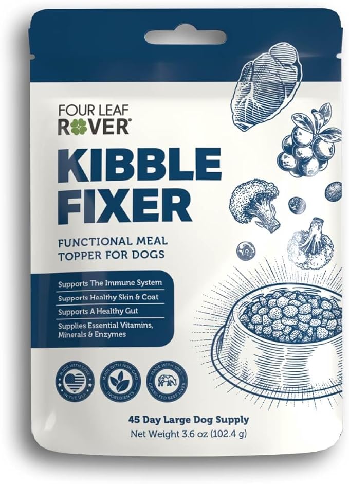 Kibble Fixer | Air Dried Dog Food Topper for Picky Eaters | Natural Grain-Free Meal, Mix-in Kibble Seasoning Enhancer | - Probiotics for a Healthy Gut 3.8 oz