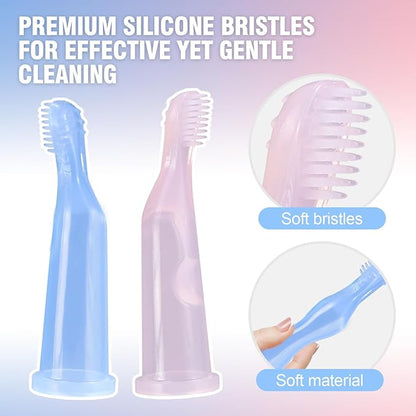 Pet Dental Care Kit | Cat Finger Toothbrush | Small Dogs & Cats | Secure Grip Thumb Brushes | Gentle Silicone Bristles | Anti-Bite & Extended Design