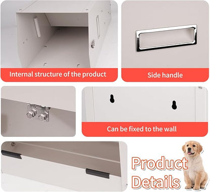 Large Automatic Dog Feeder with Handle, 25 Lbs Indoor and Outdoor Automatic Dog Food Dispenser Container Large Breed 11.5'' L X 9.8'' W X 23'' H Hanging Dog Auto Feeder for Large Dogs