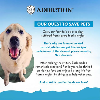 Addiction Salmon Bleu Dog - Dry Dog Food - Complete and Balanced Diet - Skin and Coat Health Dog Formula - Features Premium King Salmon - 20 lb
