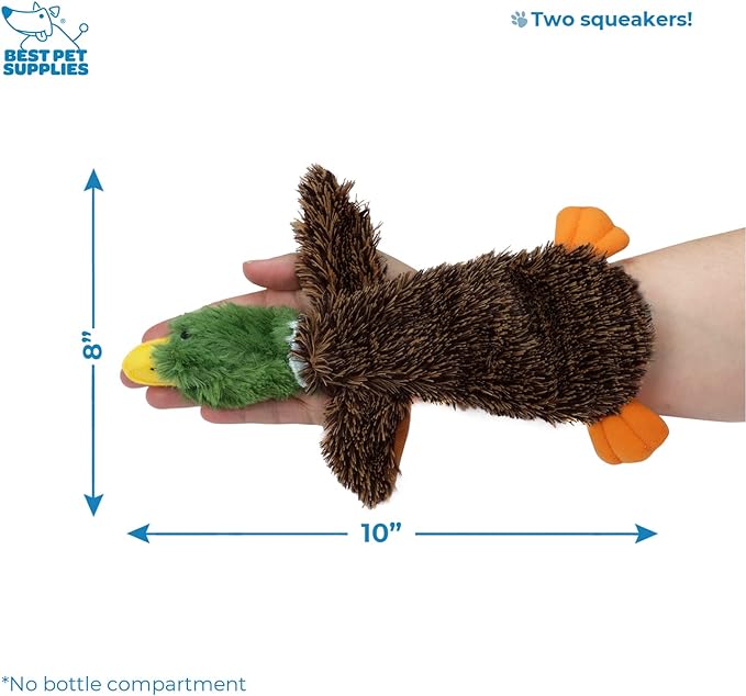Best Pet Supplies Stuffing Free Squeaky Dog Toys for Small Dogs, Medium Dogs, and Large Dogs, Durable, Best Dog Chew Toy for Teething Puppy, Indoor Play - Wild Duck, Small