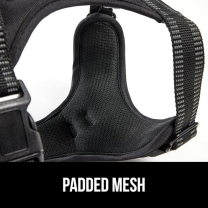 Gorilla Grip No Pull Comfortable Durable Dog Harness with Handle, Pet Leash Clips on Chest or Back for Walking, Padded Mesh Pets Vest, Adjustable Reflective Straps, Puppy Training, Black