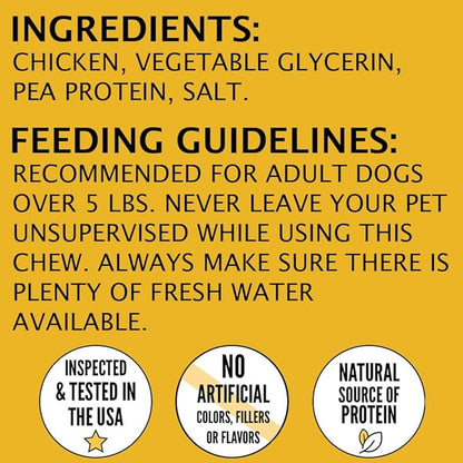 Hubert Pet Premium Chicken Jerky Dog Treats, Grain Free, Low Ingredient, USA Tested, 2.5 lbs Super Value Pack