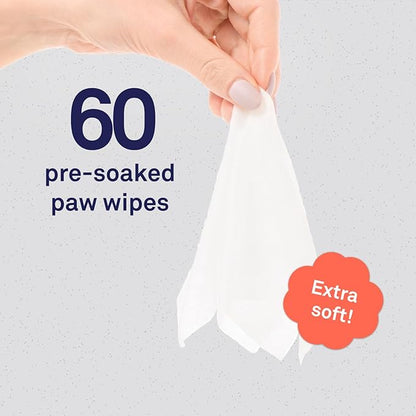 Petpost | Bulldog Wrinkle Wipes for Dogs - Extra Large Cotton Pads in Coconut Oil Solution - Cleans and Soothes XL Pug Wrinkles and Folds 60 ct.
