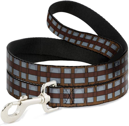 Buckle-Down Dog Leash Star Wars Chewbacca Bandolier Bounding Browns Gray 4 Feet Long 1.5 Inch Wide, Multicolor, DL-WSW109-1.5-4FT