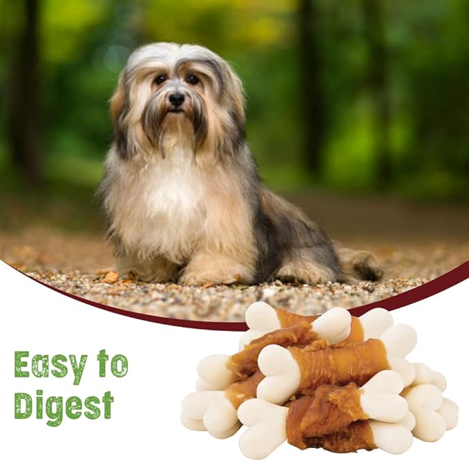 Calcium Bones with Chicken (Pack of 3) – Made with Natural Chicken Meat & Ingredients - High Protein Chicken Treats for Dogs – Chicken and Calcium Bones - No Artificial Flavors & Preservatives