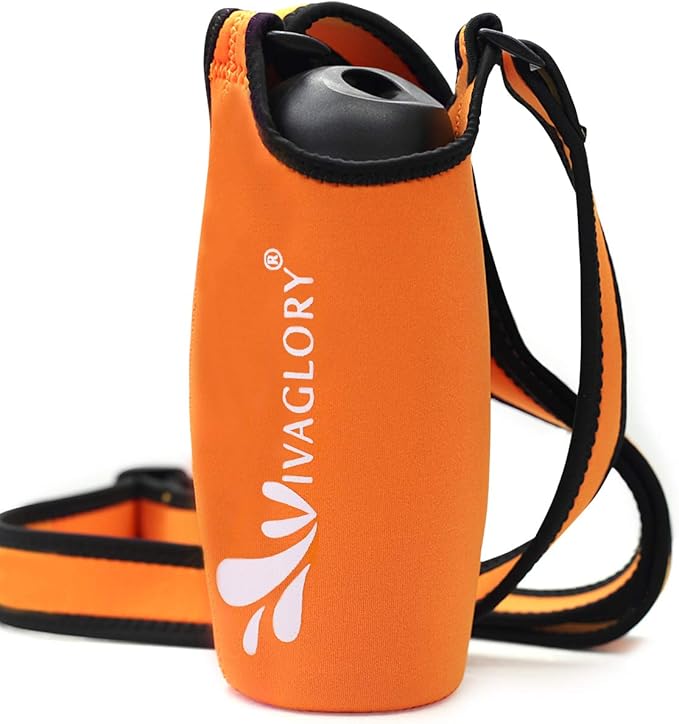 VIVAGLORY 25oz Stainless Steel Water Bottle & Neoprene Bottle Carrier Combo, Dog Drinking Bottles and Water Bottle Holder, Great for Hiking & Traveling with Pets