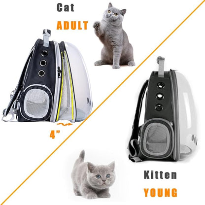 Front Expandable Cat Backpack Carrier, Fit up to 20 lbs, Space Capsule Bubble Window Pet Carrier Backpack for Large Fat Cat and Small Puppy