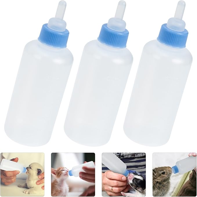 Bottle 3Pcs Pet Feeding Bottle Kitten Bottles Kitten Milk Replacer Puppy Milk Feeder Milk Feeder Animal Milk Bottles Lamb Bottles for Pet Cat Dog Sheep Bottles
