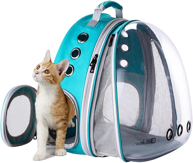 Front Expandable Cat Backpack Carrier, Fit up to 20 lbs, Space Capsule Bubble Window Pet Carrier Backpack for Large Fat Cat and Small Puppy