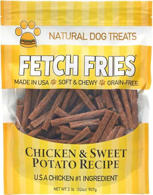 Chicken and Sweet Potato Jerky, All Natural Dog Treats, Soft and Chewy, Made in USA, Grain Free, Healthy Soft Dog Treats (32 oz)