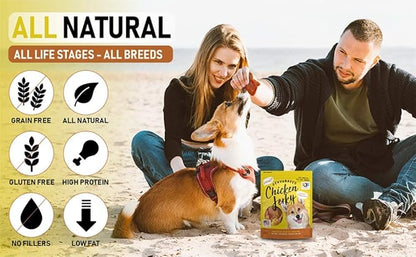 Premium Whole Muscle Chicken 5 oz. Dog Jerky Treats | 100% Human Grade | USA Made | High Protein | Grain Free | Limited Ingredients | No Filler | BHA-BHT Free | Chewy Texture