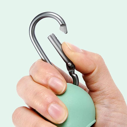 Dog Poop Bag Dispenser with Built-in LED Flashlight and Metal Clip for Leash, Pet Waste Bag Holder, Dog Walking Accessory (Mint Green)