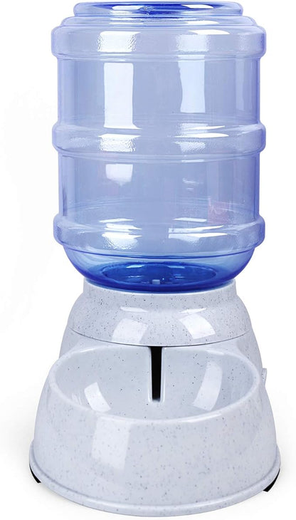 Pet Water Dispenser Station - 1 Gal Replenish Pet Waterer for Dog Cat Animal Automatic Gravity Water Drinking Fountain Bottle Bowl Dish Stand
